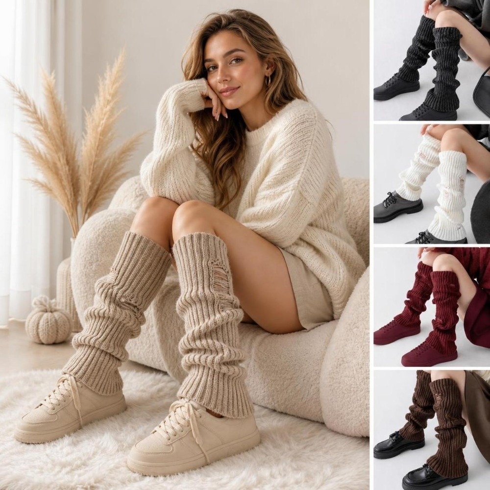 Boot Sock Slouchy - Calentadores de piernas de punto cálido,