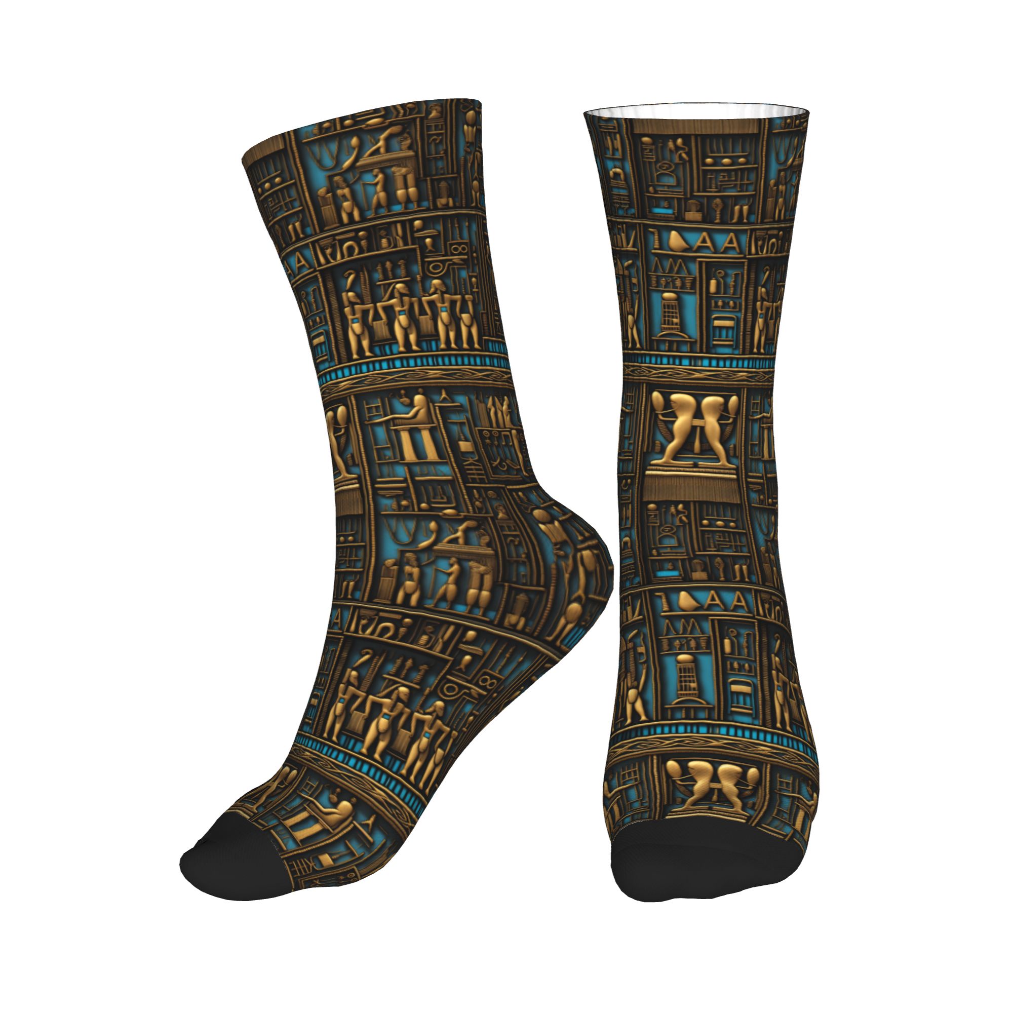 Dress Sock Men - Calcetines divertidos con diseño de hieroglifos